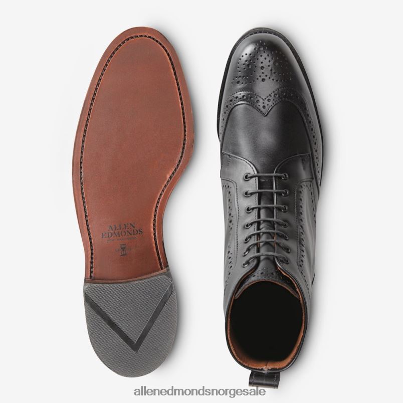 nei Allen Edmonds menn dalton wingtip kjole støvel svart 64B6Z142