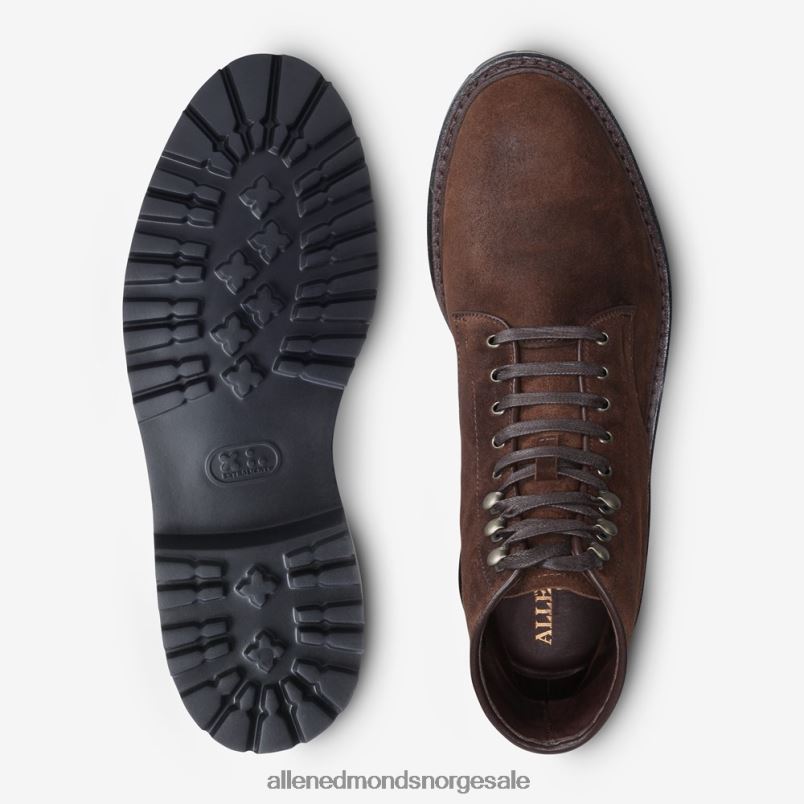 nei Allen Edmonds menn higgins mill boot med lug såle snus brun semsket skinn 64B6Z471