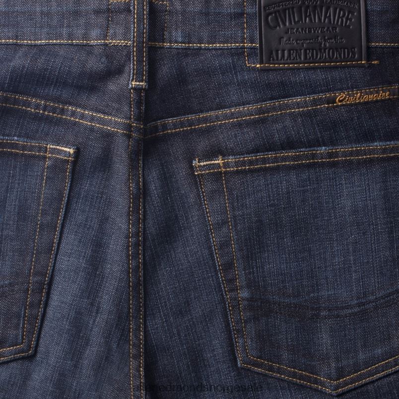 nei Allen Edmonds unisex civilianaire dean jeans med normal passform middels blå skyll 64B6Z182
