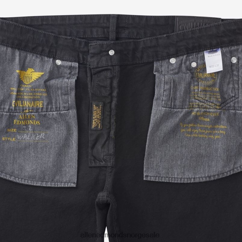 nei Allen Edmonds unisex civilianaire walker jeans med slim-rett passform svart 64B6Z499