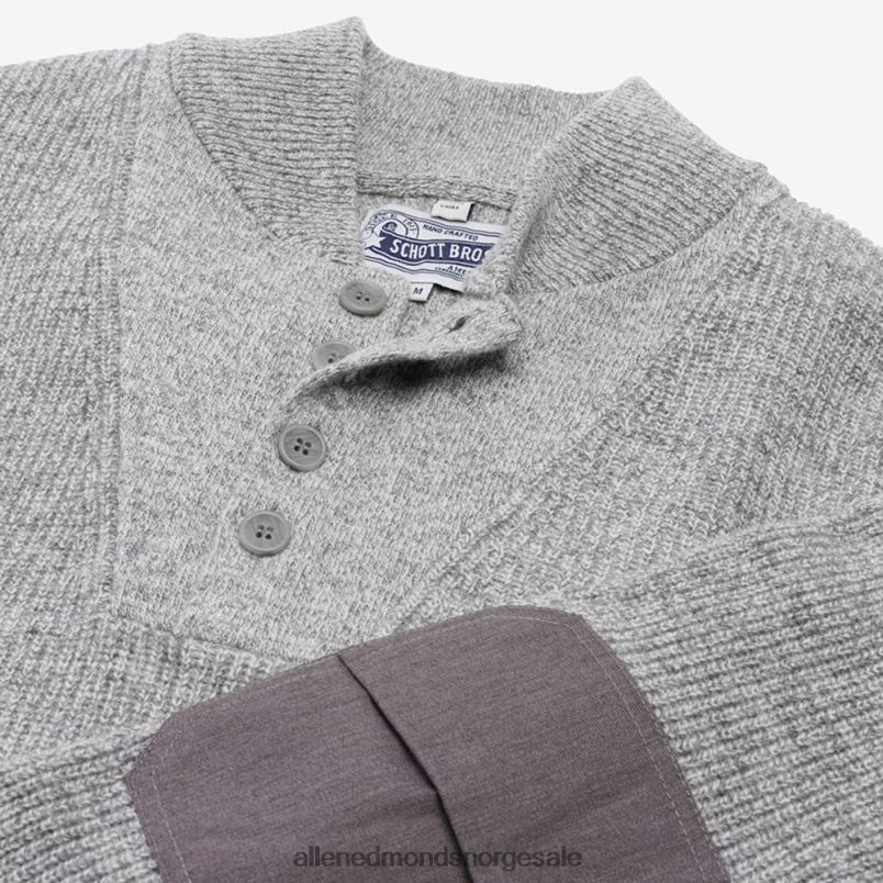 nei Allen Edmonds unisex schott n.y.c. militær henley genser grå 64B6Z192
