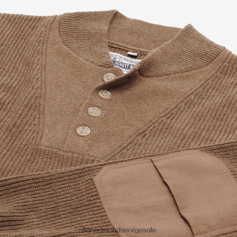 nei Allen Edmonds unisex schott n.y.c. militær henley genser kamel 64B6Z521