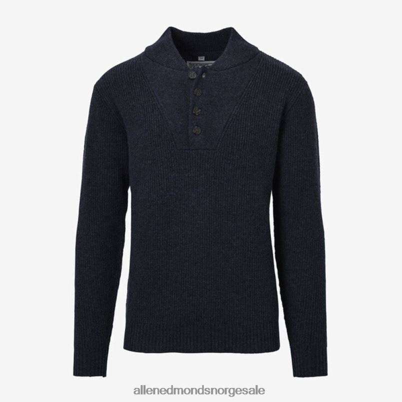 nei Allen Edmonds unisex schott n.y.c. militær henley genser marinen 64B6Z519