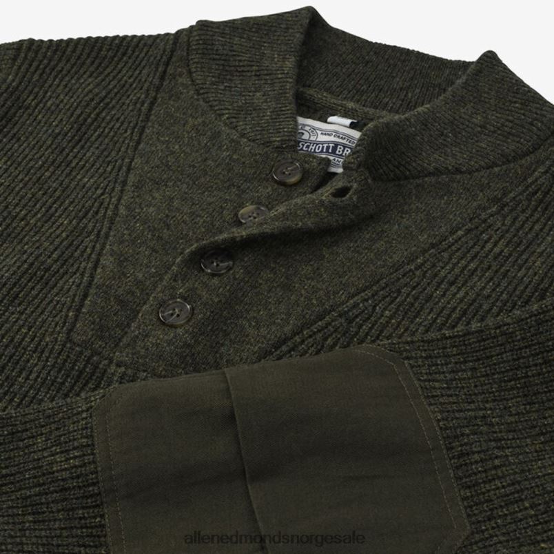 nei Allen Edmonds unisex schott n.y.c. militær henley genser mosegrønn 64B6Z520