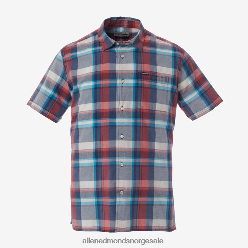 nei Allen Edmonds unisex barbour langstone kortermet skjorte blå 64B6Z218