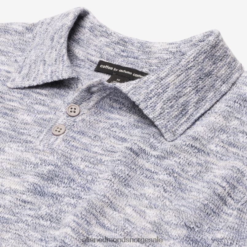 nei Allen Edmonds unisex høst strikket polo i kashmir bomull blå 64B6Z154