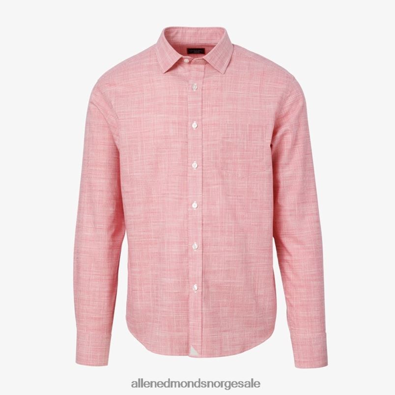 nei Allen Edmonds unisex untuckit avellino langermet skjorte rød 64B6Z162