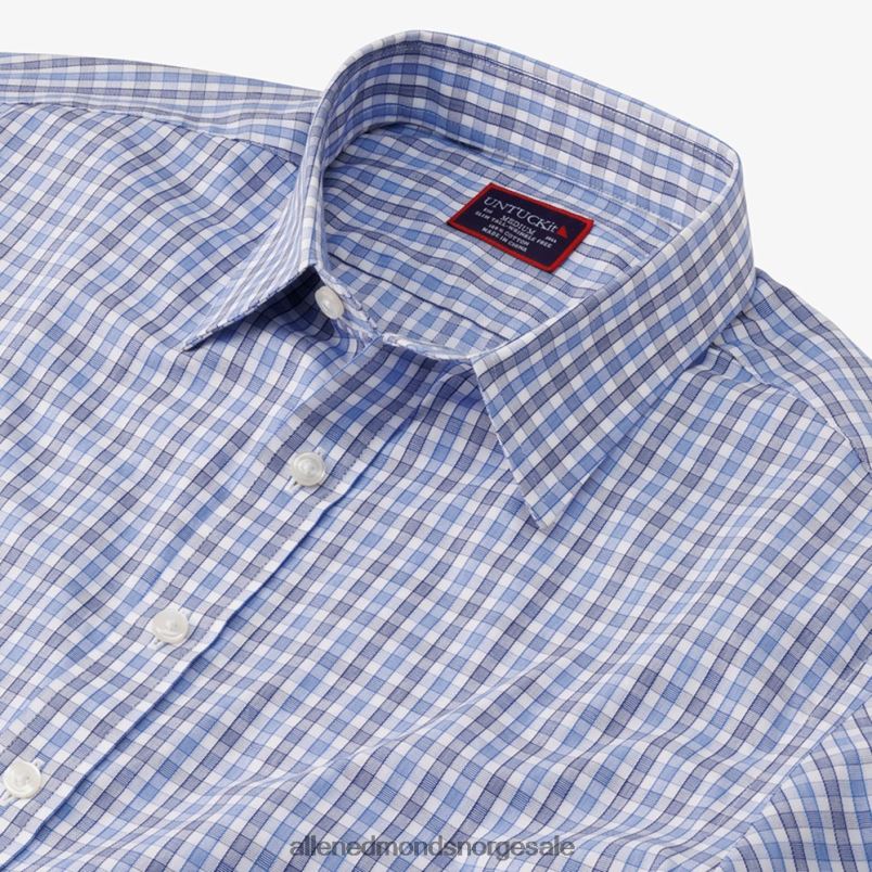 nei Allen Edmonds unisex untuckit durif langermet skjorte blå 64B6Z167