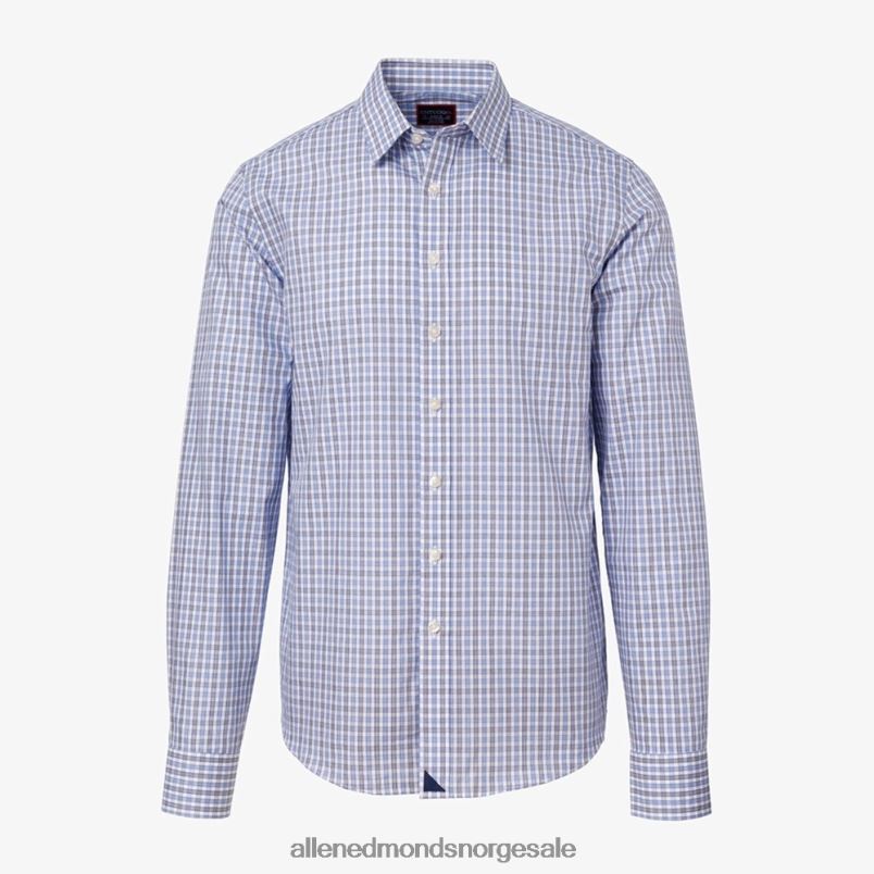 nei Allen Edmonds unisex untuckit durif langermet skjorte blå 64B6Z167