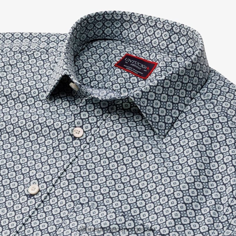 nei Allen Edmonds unisex untuckit keller kortermet skjorte marinen 64B6Z173