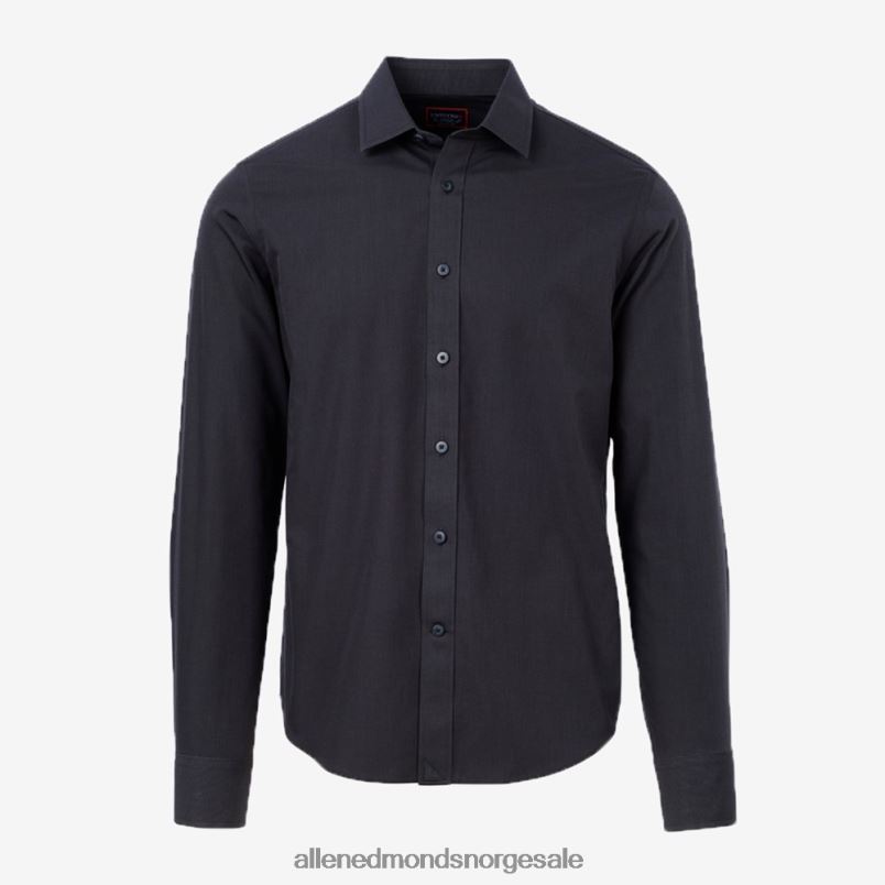 nei Allen Edmonds unisex untuckit langermet skjorte i stein svart 64B6Z187