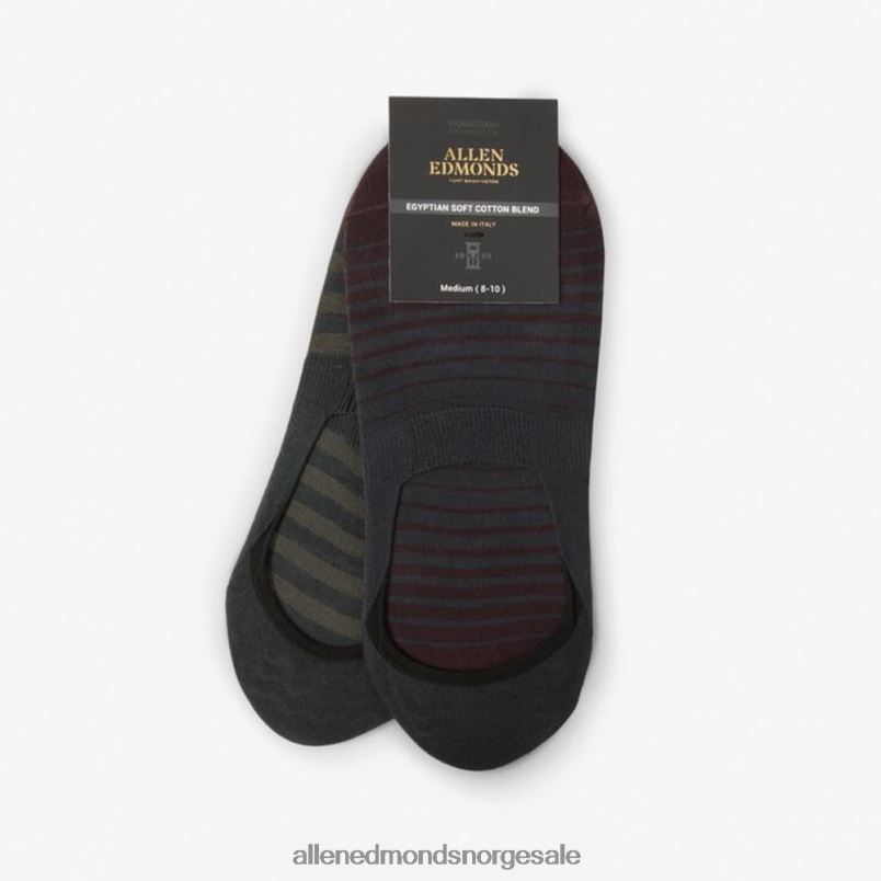 nei Allen Edmonds unisex no-show sokker 2 par pakke bjørnebær/grå 64B6Z516
