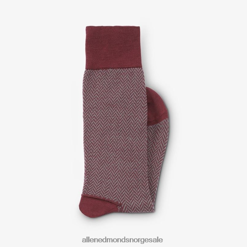 nei Allen Edmonds unisex sildebeinsmønster midtkalv kjolesokker merlot fiskebein 64B6Z181