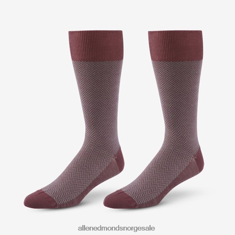 nei Allen Edmonds unisex sildebeinsmønster midtkalv kjolesokker merlot fiskebein 64B6Z181