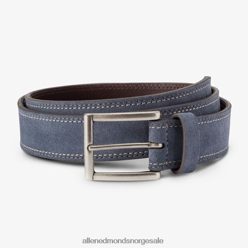 nei Allen Edmonds unisex bourbon street semsket kjolebelte denim blå 64B6Z314