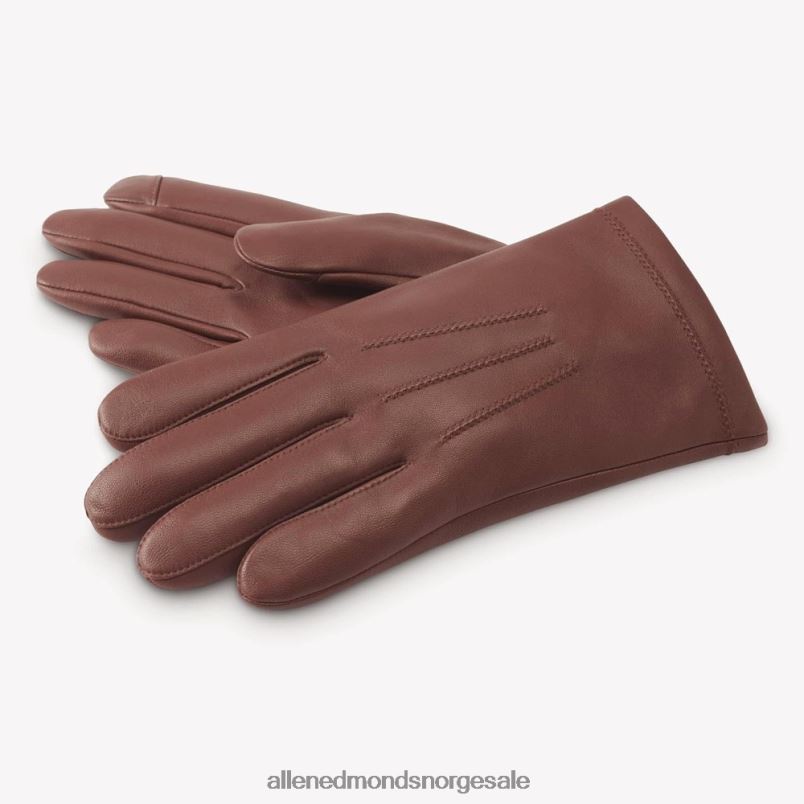 nei Allen Edmonds unisex kashmirfôrede tekniske hansker i skinn sal brun 64B6Z592