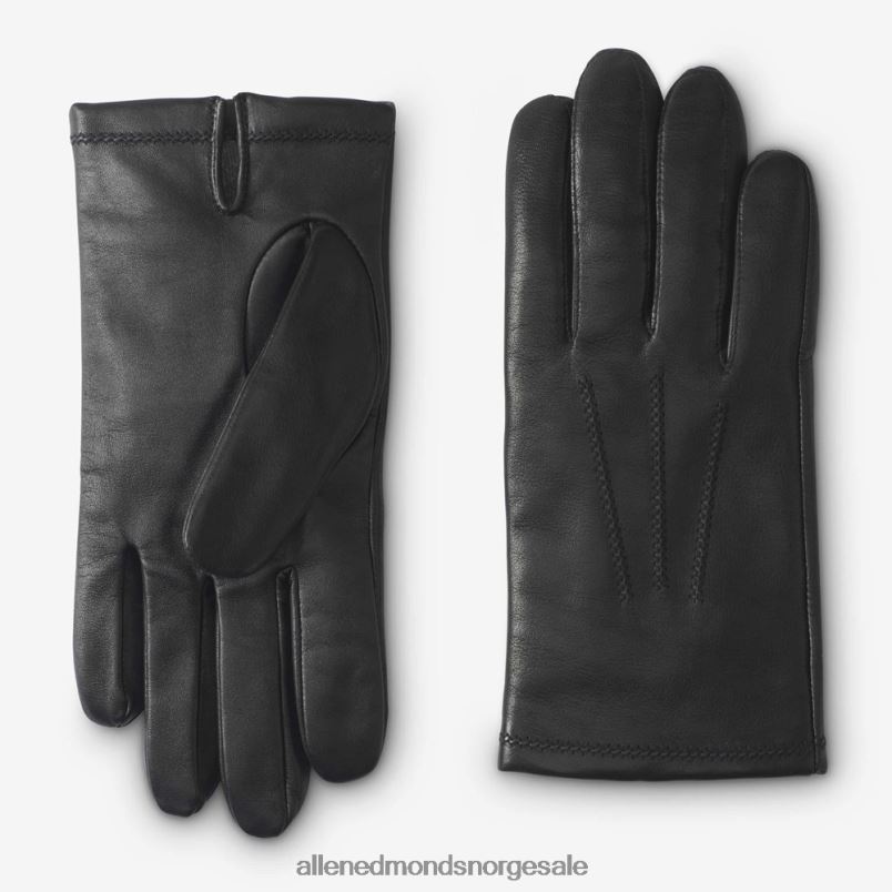 nei Allen Edmonds unisex kashmirfôrede tekniske hansker i skinn svart 64B6Z391