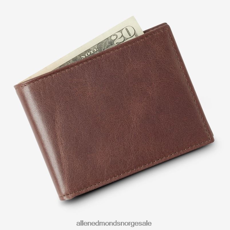 nei Allen Edmonds unisex slank bifold lommebok brunt skinn 64B6Z323