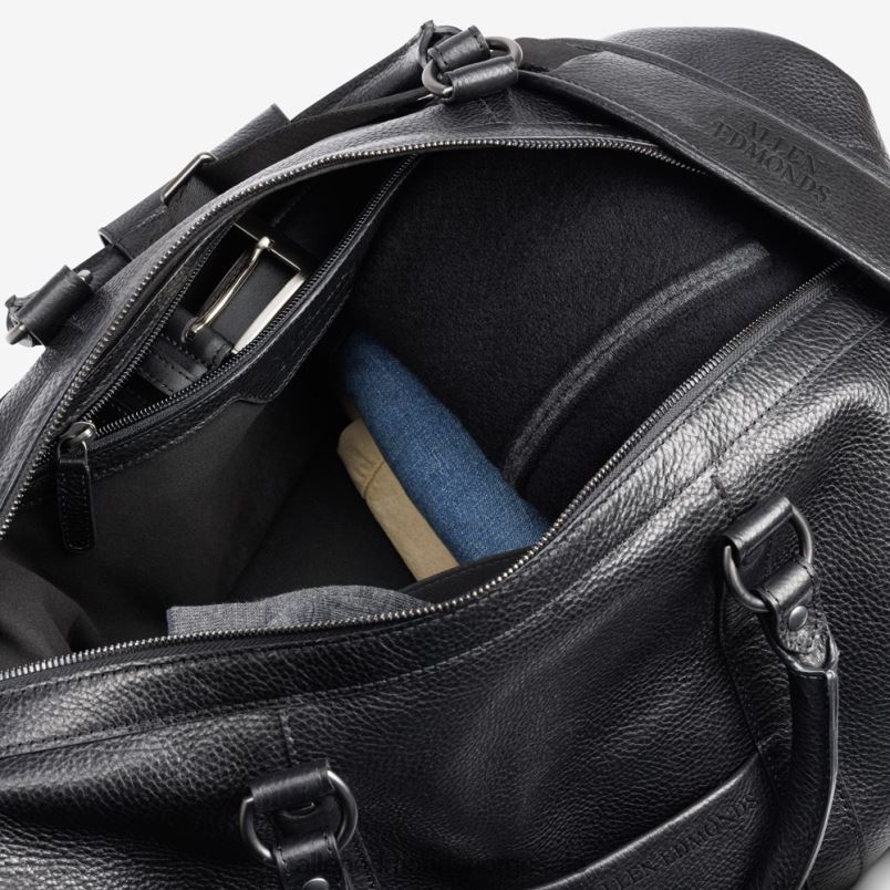 nei Allen Edmonds unisex duffelbag i skinn Svart lær 64B6Z309
