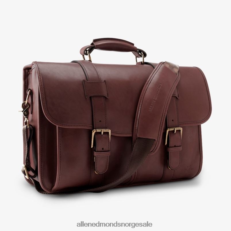 nei Allen Edmonds unisex sadelskinnkolleksjon - koffert med dobbel klaff kaffe brun 64B6Z589