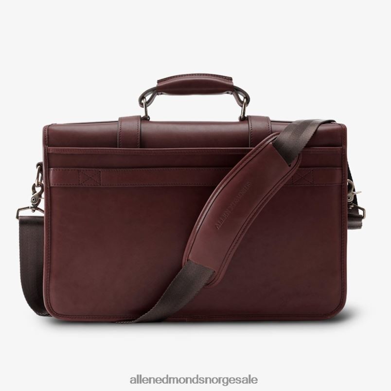 nei Allen Edmonds unisex sadelskinnkolleksjon - koffert med dobbel klaff kaffe brun 64B6Z589